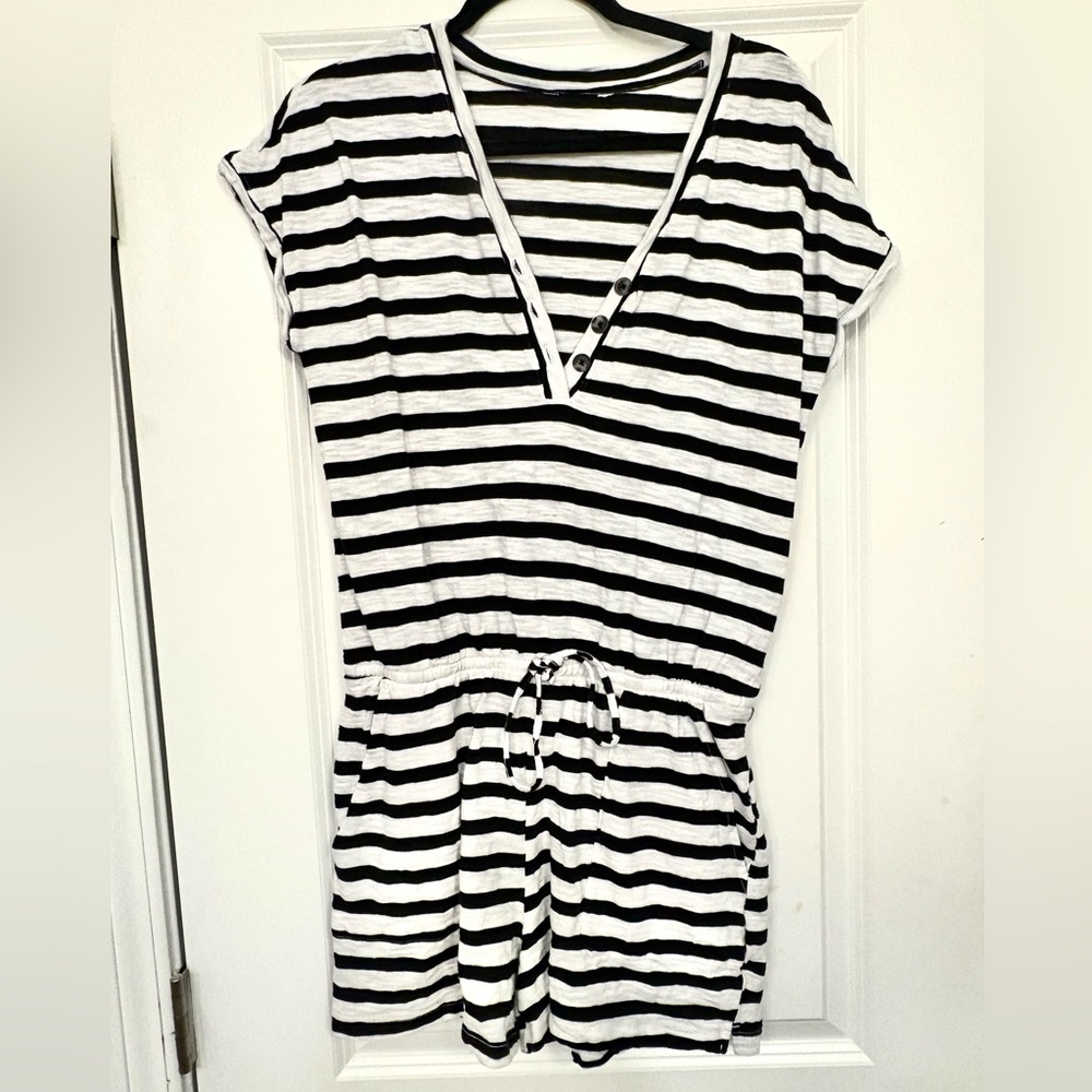 Black & White Stripe Romper